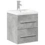 Mueble de baño con lavabo integrado gris hormigón de vidaXL, Tocadores de baño - Ref: Foro24-3278759, Precio: 156,16 €, Descu...