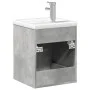 Mueble de baño con lavabo integrado gris hormigón de vidaXL, Tocadores de baño - Ref: Foro24-3278759, Precio: 156,16 €, Descu...