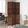 Biombo separador de 3 paneles madera paulownia marrón oscuro de vidaXL, Divisores de ambientes - Ref: Foro24-358703, Precio: ...