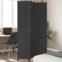 Biombo separador de 3 paneles madera maciza Paulownia negro de vidaXL, Divisores de ambientes - Ref: Foro24-358847, Precio: 1...