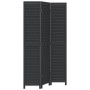 Biombo separador de 3 paneles madera maciza Paulownia negro de vidaXL, Divisores de ambientes - Ref: Foro24-358847, Precio: 1...
