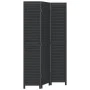 Biombo separador de 3 paneles madera maciza Paulownia negro by vidaXL, Room dividers - Ref: Foro24-358847, Price: 107,48 €, D...
