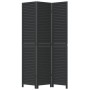 Biombo separador de 3 paneles madera maciza Paulownia negro de vidaXL, Divisores de ambientes - Ref: Foro24-358847, Precio: 1...