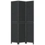 Biombo separador de 3 paneles madera maciza Paulownia negro by vidaXL, Room dividers - Ref: Foro24-358847, Price: 107,48 €, D...