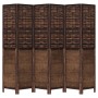 Biombo separador de 6 paneles madera paulownia marrón oscuro de vidaXL, Divisores de ambientes - Ref: Foro24-358715, Precio: ...