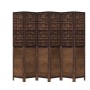 Biombo separador de 6 paneles madera paulownia marrón oscuro de vidaXL, Divisores de ambientes - Ref: Foro24-358715, Precio: ...