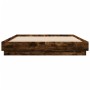 Estructura de cama madera de ingeniería roble ahumado 160x200cm de vidaXL, Camas y somieres - Ref: Foro24-3209846, Precio: 16...