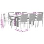 Set comedor jardín 9 pzas y cojines ratán sintético gris de vidaXL, Conjuntos de jardín - Ref: Foro24-3213501, Precio: 748,71...