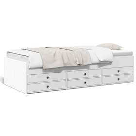 Tumbona con cajones madera de ingeniería blanco 75x190 cm de vidaXL, Camas y somieres - Ref: Foro24-3280888, Precio: 175,73 €...