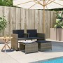 Sofá de jardín 2 plazas con mesa y taburetes ratán PE gris de vidaXL, Conjuntos de jardín - Ref: Foro24-368418, Precio: 239,8...