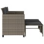 Sofá de jardín 2 plazas con mesa y taburetes ratán PE gris de vidaXL, Conjuntos de jardín - Ref: Foro24-368418, Precio: 239,8...