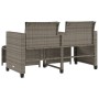 Sofá de jardín 2 plazas con mesa y taburetes ratán PE gris de vidaXL, Conjuntos de jardín - Ref: Foro24-368418, Precio: 239,8...