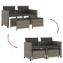 Sofá de jardín 2 plazas con mesa y taburetes ratán PE gris de vidaXL, Conjuntos de jardín - Ref: Foro24-368418, Precio: 239,8...