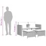 Sofá de jardín 2 plazas con mesa y taburetes ratán PE gris de vidaXL, Conjuntos de jardín - Ref: Foro24-368418, Precio: 239,8...