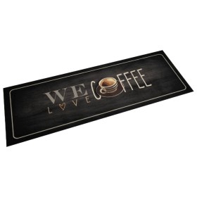 Alfombra de cocina lavable terciopelo texto café 60x180 cm de vidaXL, Felpudos - Ref: Foro24-4005591, Precio: 41,31 €, Descue...