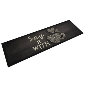Alfombra de cocina lavable terciopelo negro taza 45x150 cm de vidaXL, Felpudos - Ref: Foro24-4005593, Precio: 23,63 €, Descue...