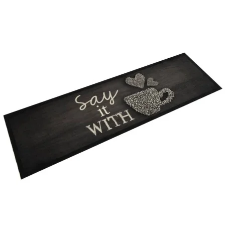 Alfombra de cocina lavable terciopelo negro taza 45x150 cm de vidaXL, Felpudos - Ref: Foro24-4005593, Precio: 23,22 €, Descue...