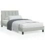 Estructura cama con luces LED terciopelo gris claro 100x200 cm de vidaXL, Camas y somieres - Ref: Foro24-3213763, Precio: 143...