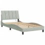 Estructura cama con luces LED terciopelo gris claro 100x200 cm de vidaXL, Camas y somieres - Ref: Foro24-3213763, Precio: 146...