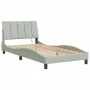 Estructura cama con luces LED terciopelo gris claro 100x200 cm de vidaXL, Camas y somieres - Ref: Foro24-3213763, Precio: 143...