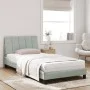 Estructura cama con luces LED terciopelo gris claro 100x200 cm de vidaXL, Camas y somieres - Ref: Foro24-3213763, Precio: 143...