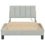 Estructura cama con luces LED terciopelo gris claro 100x200 cm de vidaXL, Camas y somieres - Ref: Foro24-3213763, Precio: 143...