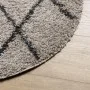Alfombra de pelo largo moderna beige y antracita Ø 100 cm de vidaXL, Alfombras - Ref: Foro24-375398, Precio: 23,87 €, Descuen...