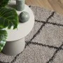 Alfombra de pelo largo moderna beige y antracita Ø 100 cm de vidaXL, Alfombras - Ref: Foro24-375398, Precio: 23,87 €, Descuen...