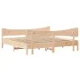 Solid pine wood bed frame with headboard 200x200cm by vidaXL, Beds and slatted bases - Ref: Foro24-3216369, Price: 234,29 €, ...