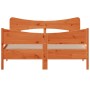 Estructura cama con cabecero madera pino marrón cera 140x190 cm de vidaXL, Camas y somieres - Ref: Foro24-3216395, Precio: 21...