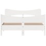 Estructura de cama con cabecero madera pino blanco 135x190 cm de vidaXL, Camas y somieres - Ref: Foro24-3216397, Precio: 209,...