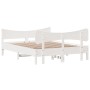 Estructura de cama con cabecero madera pino blanco 135x190 cm de vidaXL, Camas y somieres - Ref: Foro24-3216397, Precio: 209,...