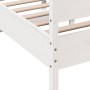Estructura de cama con cabecero madera pino blanco 135x190 cm de vidaXL, Camas y somieres - Ref: Foro24-3216397, Precio: 209,...
