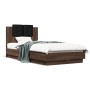 Cama con cabecero madera de ingeniería marrón roble 75x190 cm de vidaXL, Camas y somieres - Ref: Foro24-3209981, Precio: 135,...