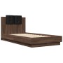 Cama con cabecero madera de ingeniería marrón roble 75x190 cm de vidaXL, Camas y somieres - Ref: Foro24-3209981, Precio: 135,...