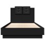 Cama con cabecero madera de ingeniería negra 90x190 cm de vidaXL, Camas y somieres - Ref: Foro24-3209969, Precio: 148,89 €, D...