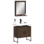 Set de muebles de baño 2 pzas madera de ingeniería marrón roble de vidaXL, Muebles de baño - Ref: Foro24-3214338, Precio: 79,...