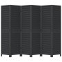 Biombo separador de 6 paneles madera maciza Paulownia negro de vidaXL, Divisores de ambientes - Ref: Foro24-358858, Precio: 1...