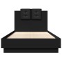Estructura cama con cabecero madera ingeniería negra 75x190 cm de vidaXL, Camas y somieres - Ref: Foro24-3209976, Precio: 139...