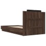 Cama con cabecero madera de ingeniería marrón roble 90x190 cm de vidaXL, Camas y somieres - Ref: Foro24-3209974, Precio: 146,...