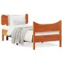 Bed frame with wax brown pine wood headboard 75x190 cm by vidaXL, Beds and slatted bases - Ref: Foro24-3216407, Price: 142,30...