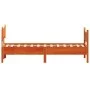 Bed frame with wax brown pine wood headboard 75x190 cm by vidaXL, Beds and slatted bases - Ref: Foro24-3216407, Price: 142,30...