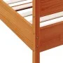 Bed frame with wax brown pine wood headboard 75x190 cm by vidaXL, Beds and slatted bases - Ref: Foro24-3216407, Price: 142,30...