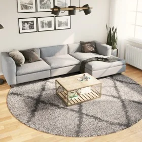 Alfombra de pelo largo moderna beige y antracita Ø 280 cm de vidaXL, Alfombras - Ref: Foro24-375403, Precio: 116,33 €, Descue...
