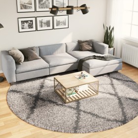 Alfombra de pelo largo moderna beige y antracita Ø 280 cm de vidaXL, Alfombras - Ref: Foro24-375403, Precio: 117,76 €, Descue...