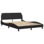 Estructura de cama con cabecero cuero sintético negro 120x200cm de vidaXL, Camas y somieres - Ref: Foro24-3208082, Precio: 18...