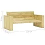 Banco de jardín madera de pino impregnada 179 cm de vidaXL, Bancos de jardín - Ref: Foro24-49037, Precio: 240,55 €, Descuento: %