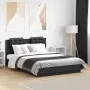 Bed frame with black engineered wood headboard 135x190 cm by vidaXL, Beds and slatted bases - Ref: Foro24-3209955, Price: 176...