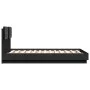 Bed frame with black engineered wood headboard 135x190 cm by vidaXL, Beds and slatted bases - Ref: Foro24-3209955, Price: 176...