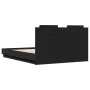 Bed frame with black engineered wood headboard 135x190 cm by vidaXL, Beds and slatted bases - Ref: Foro24-3209955, Price: 176...